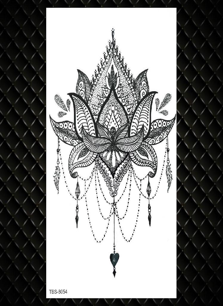 Creative Lotus Fake Temporary Tattoos For Women Men Wolf Peony Flower Tattoo Sticker Dragon Wings Waterproof Tatoo Body Art Arm 