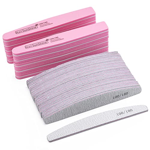 BTYMS 35 Count 100180 Grit Nail Files and Buffers Set Double Sided Emery Boards Washable Buffing Blocks for Natural Nails and Acrylic Nails - Image 2