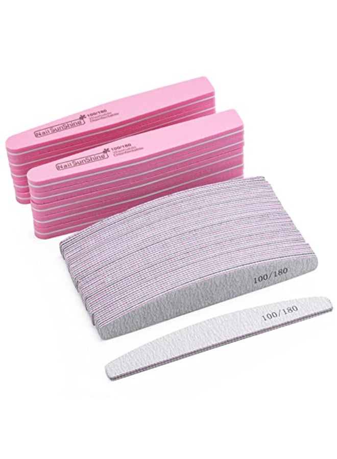 BTYMS 35 Count 100180 Grit Nail Files and Buffers Set Double Sided Emery Boards Washable Buffing Blocks for Natural Nails and Acrylic Nails - Image 1