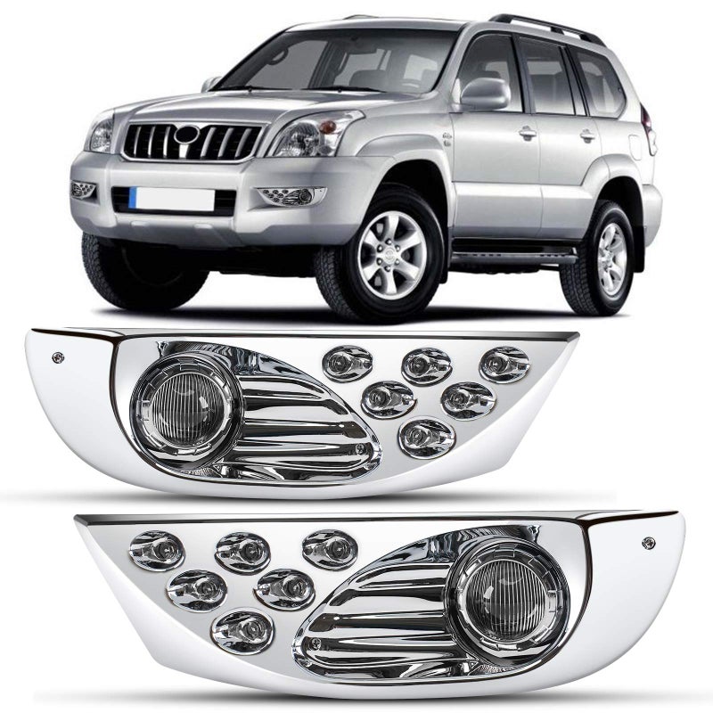 مصابيح ضباب DLAA LED متوافقة مع تويوتا لاند كروزر برادو FJ120 2003-2009