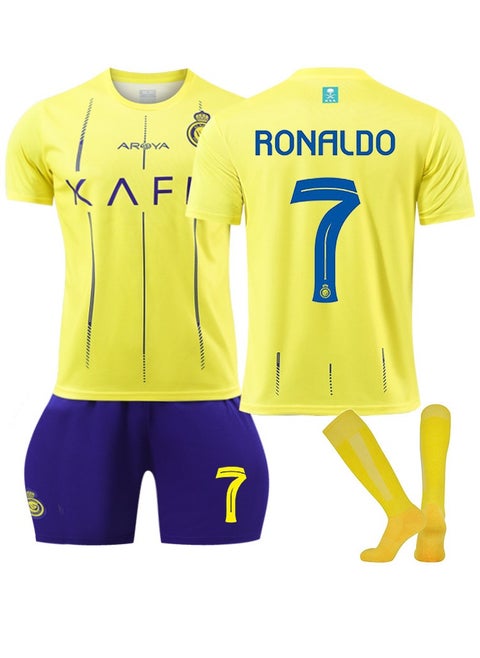 Football Jersey Set for Kids Boys Girls Football Jersey Kit Children Football Uniforms Short-sleeved Football Shirts With Socks Sportswear (E)