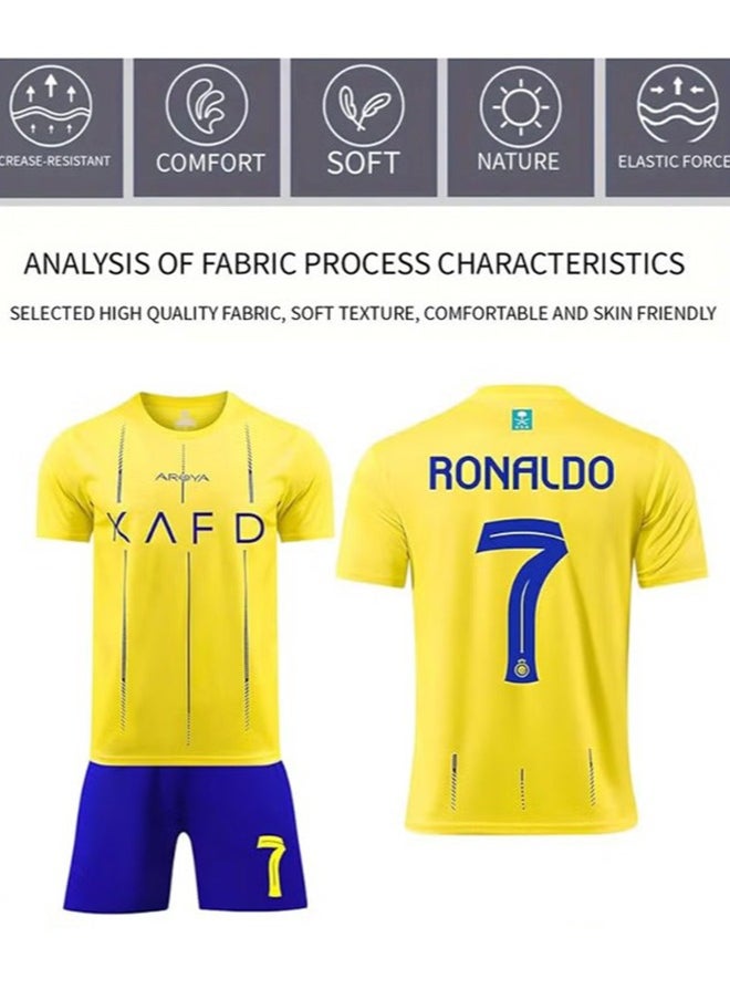 Generic - Football Jersey Set for Kids Boys Girls Football Jersey Kit Children Football Uniforms Short-sleeved Football Shirts With Socks Sportswear (E) - Image 1