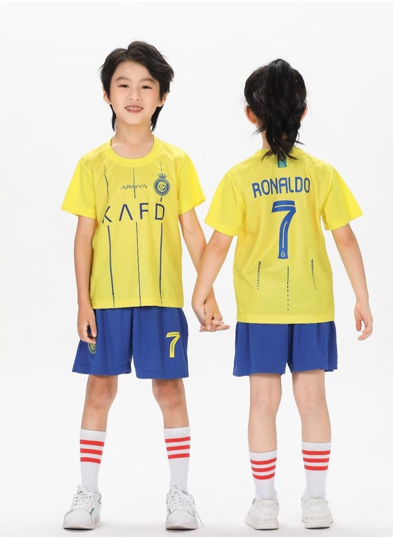 Generic - Football Jersey Set for Kids Boys Girls Football Jersey Kit Children Football Uniforms Short-sleeved Football Shirts With Socks Sportswear (E) - Image 1