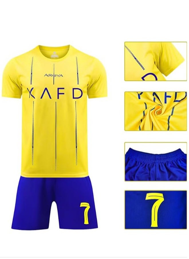 Generic - Football Jersey Set for Kids Boys Girls Football Jersey Kit Children Football Uniforms Short-sleeved Football Shirts With Socks Sportswear (E) - Image 1