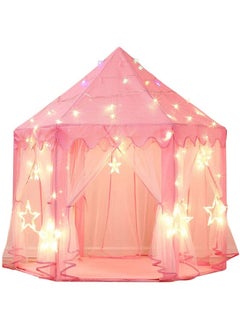 BabyGo BabyGo Kids Prince Princess Castle Tent for Kids | Theme Play Tent with for Kids | Mosquito Net Design Tent for Kids | Lighting Tent House | Pink Color  - Image 1