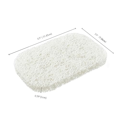 Snowkingdom 4 Pack White Soap Saver Holder for Bar Soap Shower Bathroom Dish Self Draining Lift Pad Porous Construction air circulate 2.9" x 4.5" PVC Non-BPA Non-Slip Durable - Image 4