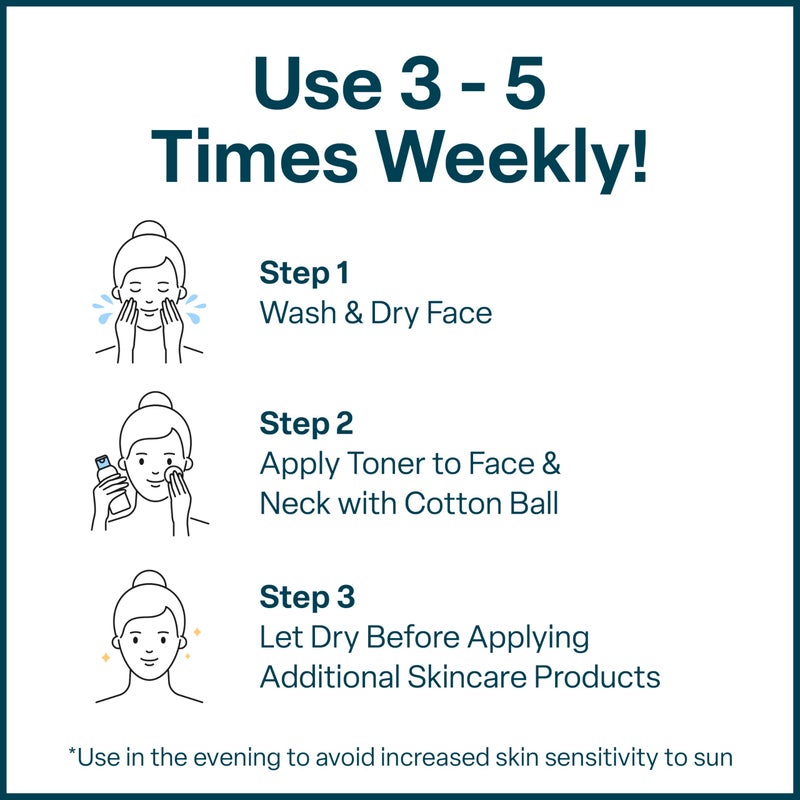 QRxLabs Glycolic Acid Toner - 10% Glycolic Acid Exfoliant with Salicylic Acid - Hydrating Face Exfoliator - Pore Toner & BHA Liquid Exfoliant with Witch Hazel - 6 Fl Oz - Image 4