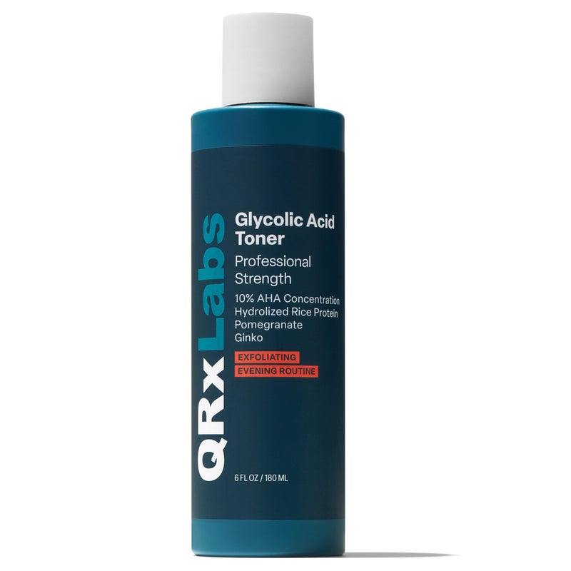 QRxLabs Glycolic Acid Toner - 10% Glycolic Acid Exfoliant with Salicylic Acid - Hydrating Face Exfoliator - Pore Toner & BHA Liquid Exfoliant with Witch Hazel - 6 Fl Oz - Image 1