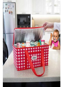 Mor Bebe Purple Baby Baby Child Heat Protection Food Bag Red Plaid 35 x 20 x 20 cm  - Image 1