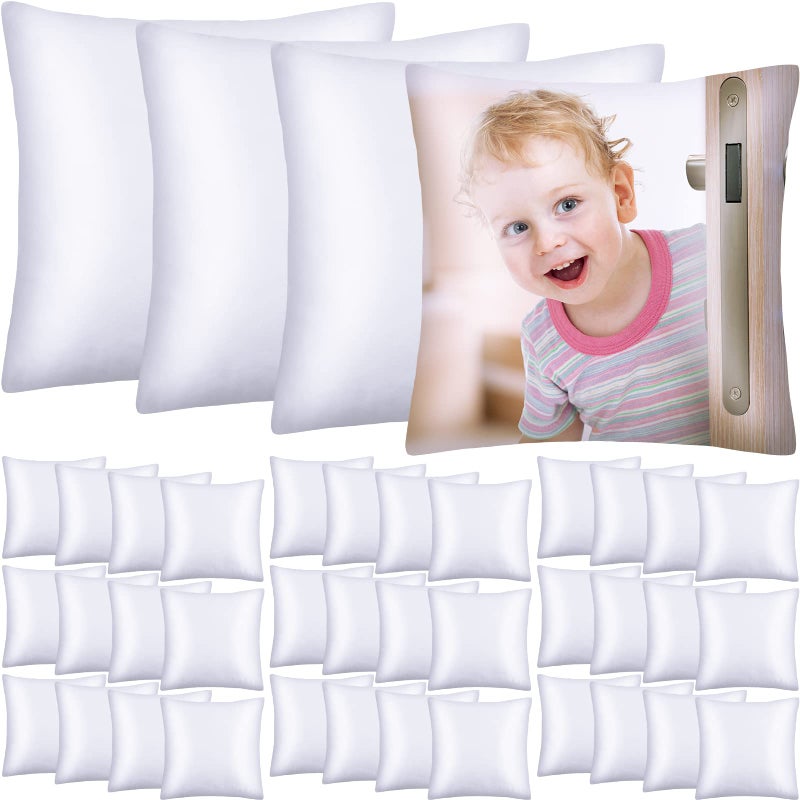 Chumia 40 Pieces Sublimation Throw Pillow Covers 14 x 14 Inch Polyester Blank Cushion Covers Heat Transfer Cases with Invisible Zipper for Heat Press Printing No Pillow Insert