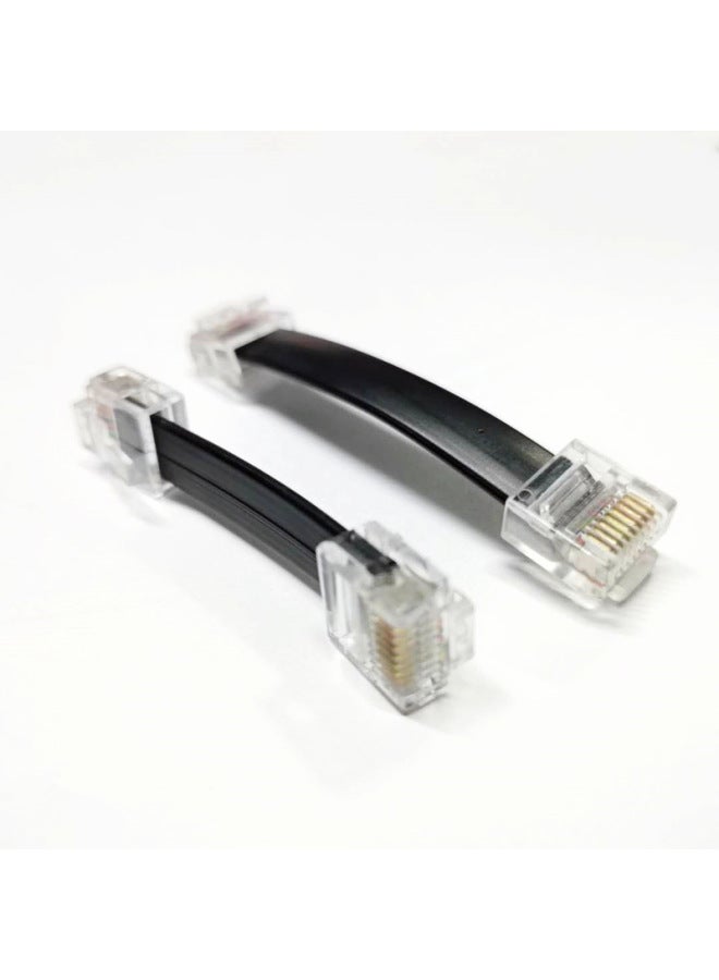8-core Flat Network Cable 8P8C Network Cable Eight-core Flat Multi-strand Network Cable Short Crystal Head Network Cable-Color:Grey-Line Length:10cm  - Image 3