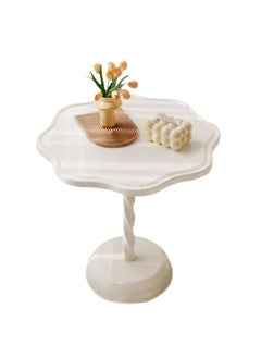 Sharpdo "Ins Style Side Table Movable Small Round Table, Petal Shape Side Table  PP Material 40x40x55 cm White "  - Image 1