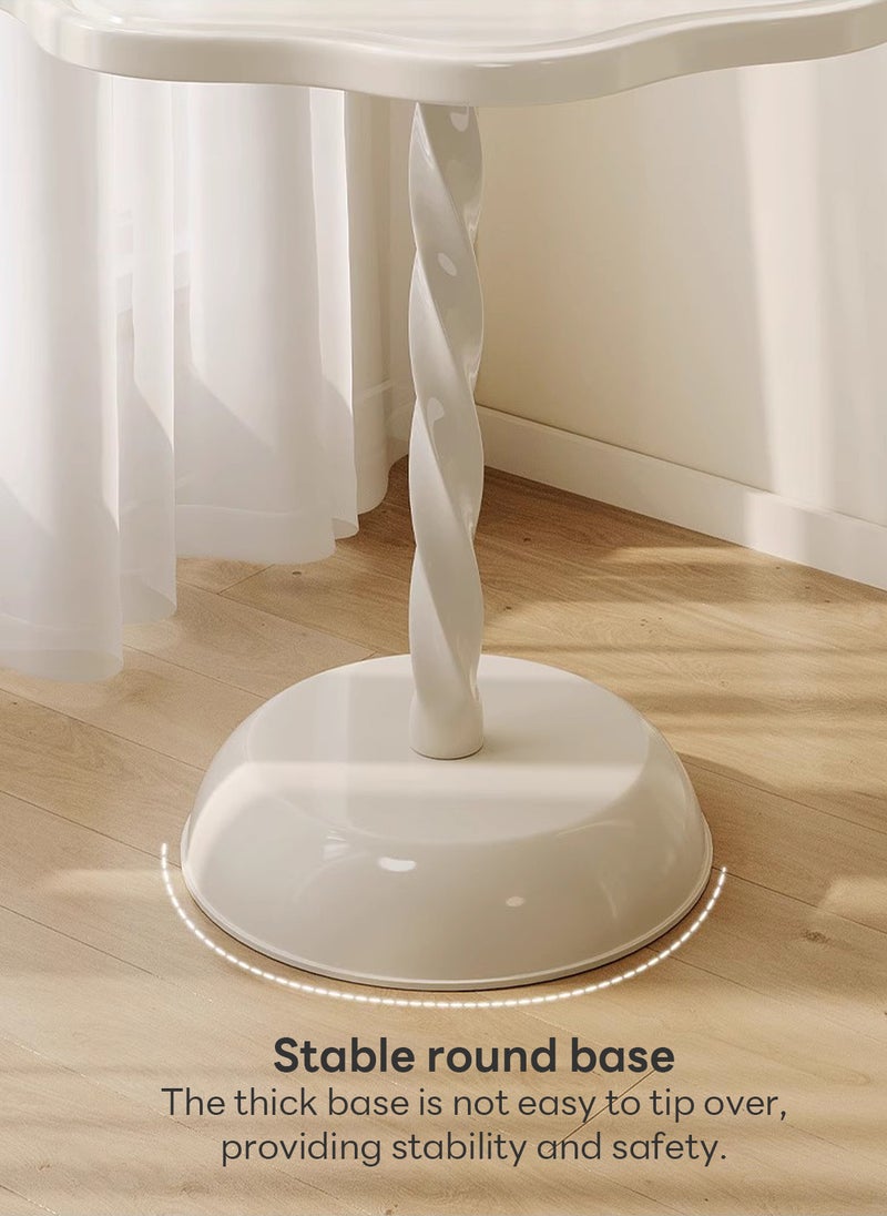 Sharpdo - "Ins Style Side Table Movable Small Round Table, Petal Shape Side Table  PP Material 40x40x55 cm White " - Image 1