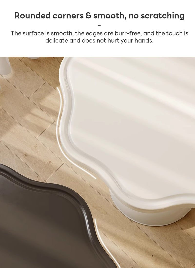 Sharpdo - "Ins Style Side Table Movable Small Round Table, Petal Shape Side Table  PP Material 40x40x55 cm White " - Image 1