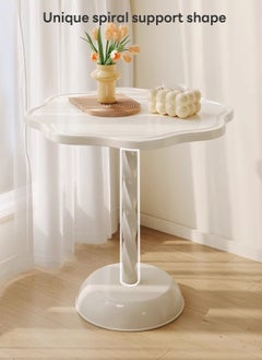 Sharpdo "Ins Style Side Table Movable Small Round Table, Petal Shape Side Table  PP Material 40x40x55 cm White "  - Image 4