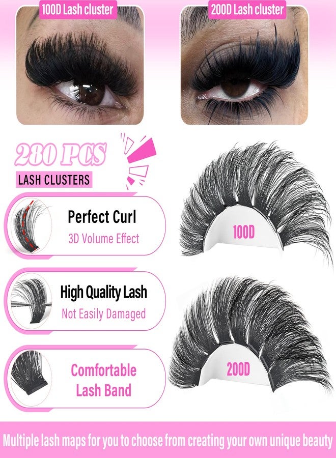 BEFACL Fluffiest Lash Clusters Kit 100D+200D Thick Volume Eyelash Clusters 12-25mm Wispy Individual Mega Lashes Cluster kit Long Eyelash Extensions Replacement for Yaiseiko(with Bond and Seal) - Image 5