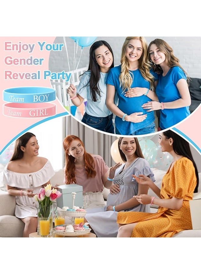 20-Piece Baby Gender Reveal Bracelets, Silicone Wristbands Gender Reveal Party Bracelets, Team Both Rubber Wristband for Baby Shower Gender Reveal Party Favor Supplies - Image 3