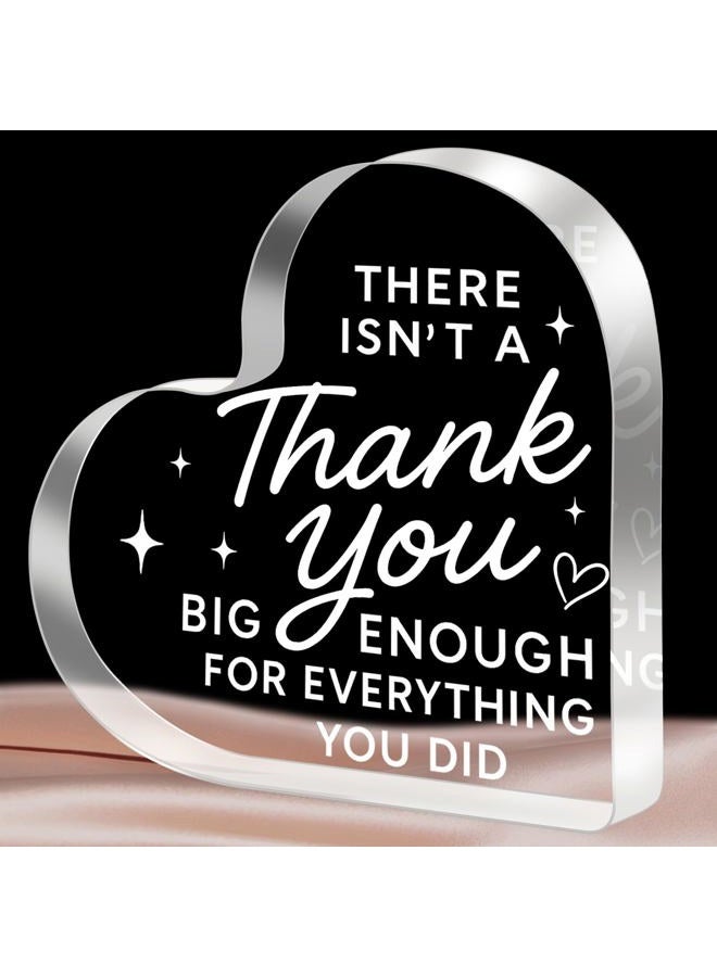 ilifemate Thank You Gift for Women Men, Appreciation Gifts - Acrylic Heart Plaque 3.9 × 3.9 × 0.4inch, Thank You Gifts for Boss, Coworker, Principal, Teacher, Nurse, Volunteer, Mentor, Thanksgiving Gifts - Image 1
