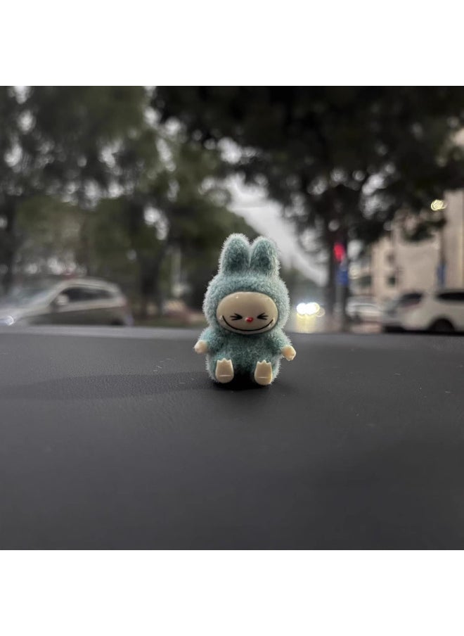 Three-dimensional Labubu Doll Flocking Sitting Posture YW Change Baby Diy Tide Play Blind Box Pendant Hand-made Accessories-Color:Blue-sitting 4cm  - Image 5