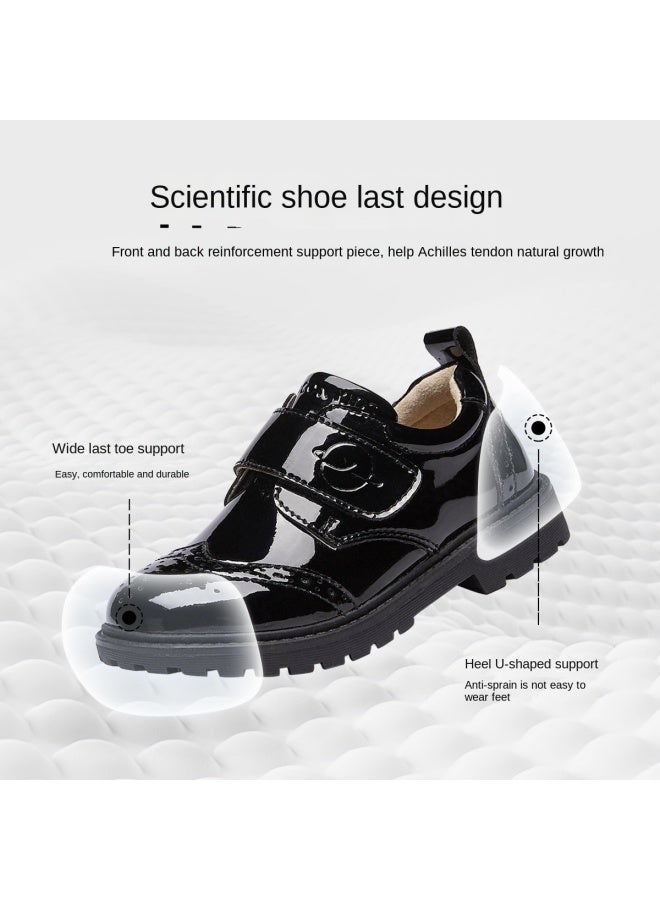 YEARCON أحذية جلدية لامعة عصرية بأسلوب الكلية للأطفال الكبار، أحذية رسمية للعودة إلى المدرسة للأولاد، أحذية أداء للطلاب - Image 5