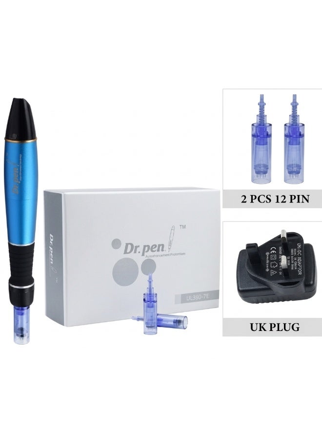 Dr pen Professional Dr. Pen Microneedling Device Kit – Adjustable 0.25–3.0mm Derma Pen with 12 Pin Cartridges, 5 Speed Levels, Electric Skin Care Tool for Acne Scars, Wrinkles & Skin Rejuvenation (UK Plug) - Image 1