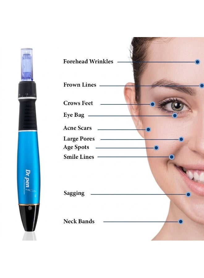 Dr pen Professional Dr. Pen Microneedling Device Kit – Adjustable 0.25–3.0mm Derma Pen with 12 Pin Cartridges, 5 Speed Levels, Electric Skin Care Tool for Acne Scars, Wrinkles & Skin Rejuvenation (UK Plug) - Image 5
