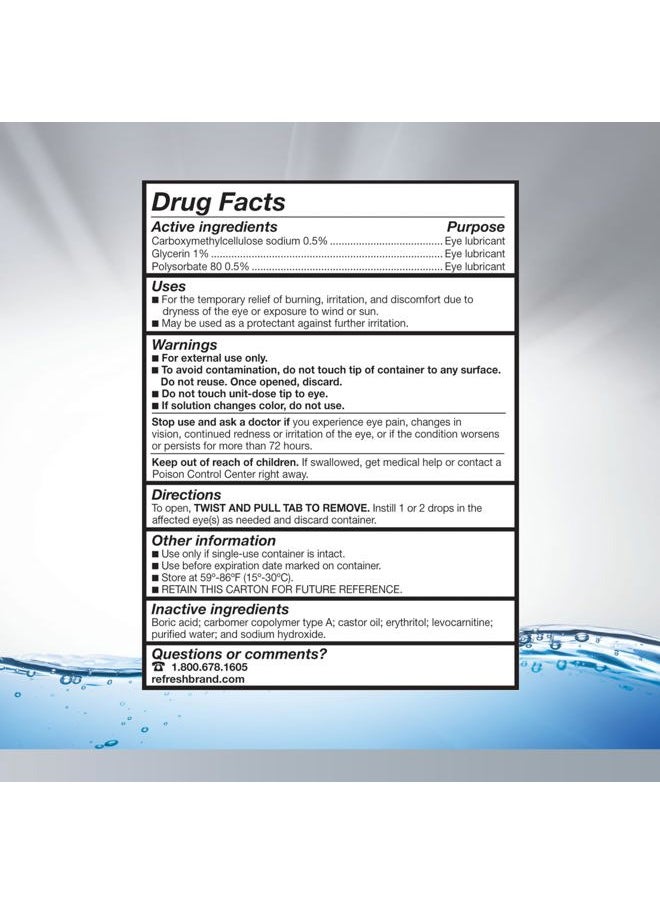 REFRESH - Optive Advanced Lubricant Eye Drops, Preservative-Free, 0.01 Fl Oz Single-Use Containers, 30 Count - Image 1