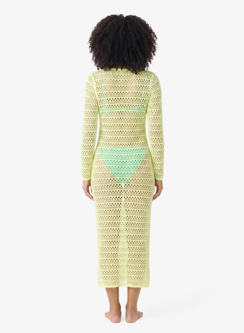 Ginger Crochet Plunge Neck Beach Dress