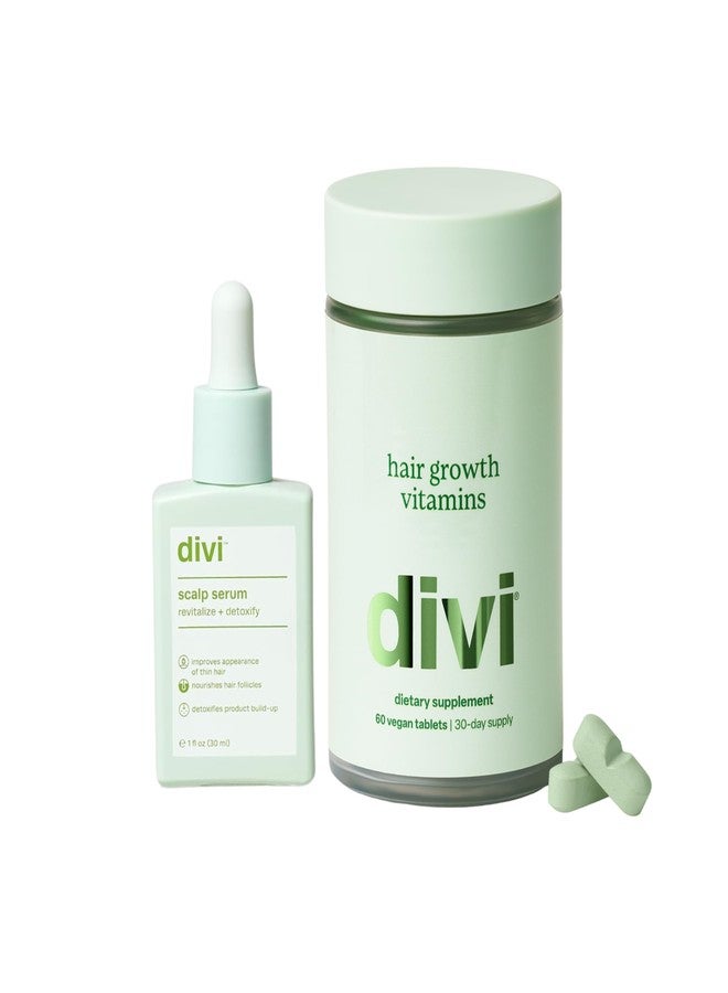 ديفي مجموعة ديفي للعناية بالشعر الصحي - تتضمن سيروم لفروة الرأس (30 مل) وفيتامينات للشعر (60 حبة) - تستهدف تساقط الشعر، وتدعم نموه، وتغذي بصيلاته للحصول على شعر أكثر كثافة وامتلاءً ومظهرًا صحيًا، طقم من قطعتين - Image 1