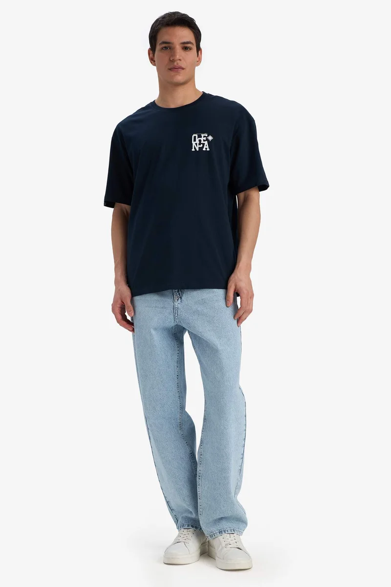 DeFacto Comfort Fit Crew Neck Printed Short Sleeve T-Shirt