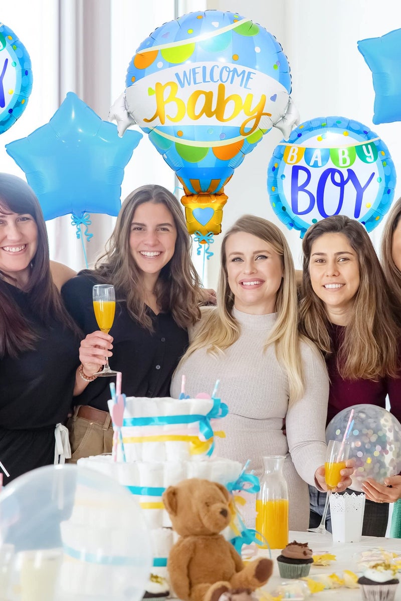 طقم بالونات ترحيب بالطفل الرضيع، بالونات زينة المولود الجديد، زينة حفل زفاف المولود الجديد، 31 بوصة، 5 قطع - Image 3