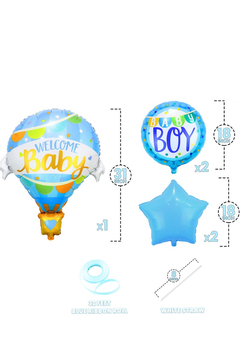 طقم بالونات ترحيب بالطفل الرضيع، بالونات زينة المولود الجديد، زينة حفل زفاف المولود الجديد، 31 بوصة، 5 قطع - Image 2