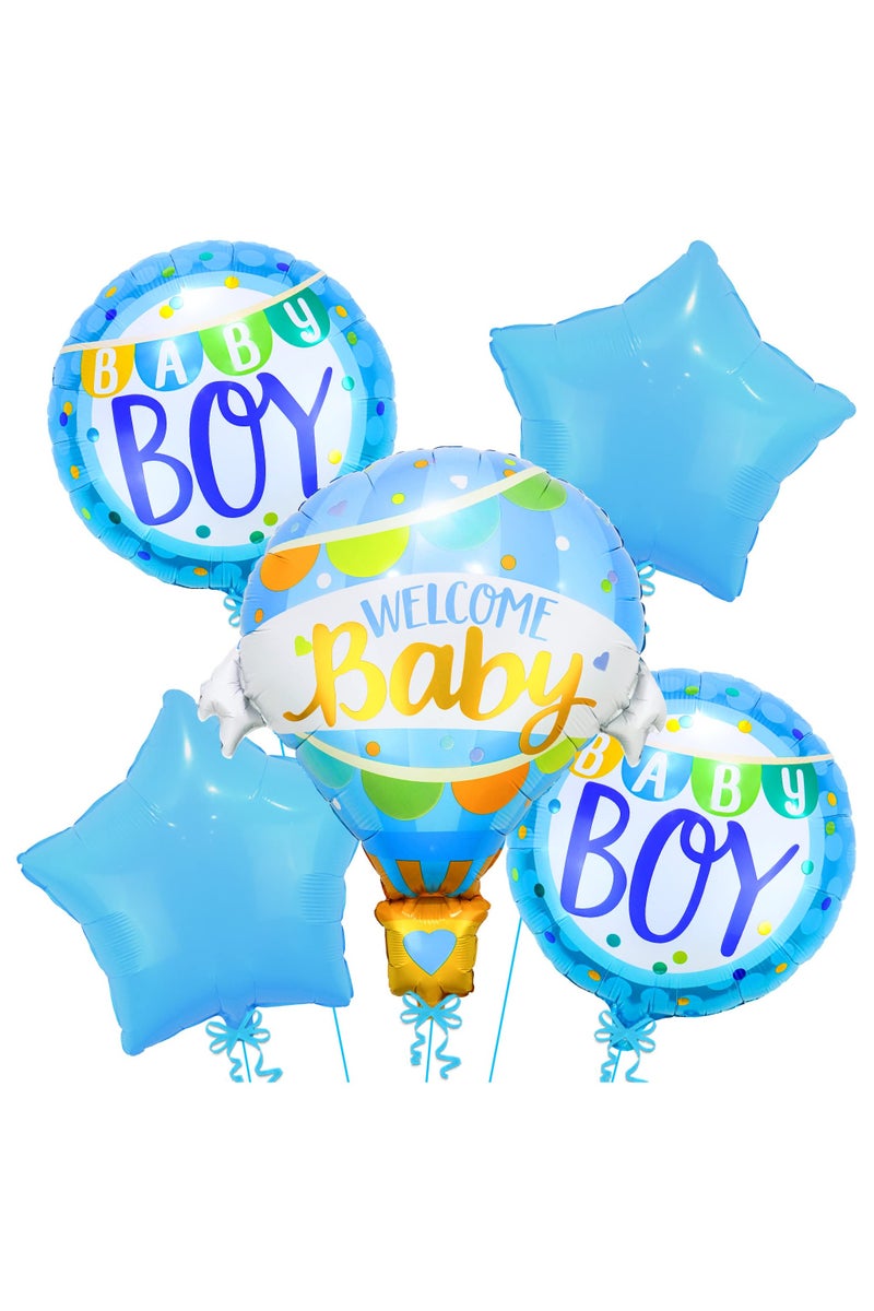 طقم بالونات ترحيب بالطفل الرضيع، بالونات زينة المولود الجديد، زينة حفل زفاف المولود الجديد، 31 بوصة، 5 قطع - Image 1