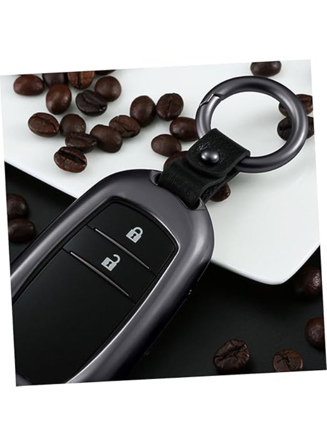 حامل مفاتيح من الجلد حلقة للسيارة سلسلة عالمية جلدية بمشبك دائري فضي 6 × 3 سم - Image 2