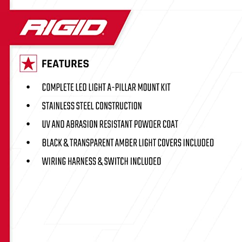 RIGID INDUSTRIES – A-Pillar Light Kit, Fits the 2014-2020 Toyota Tundra – 4 inch 360 Series Drive Lights - Image 3