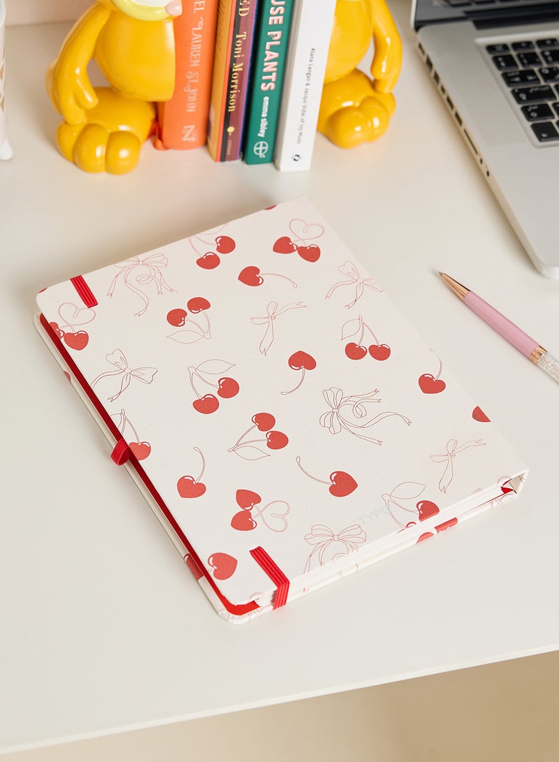 Typo Red Patterned Planner With Pen - Image 2
