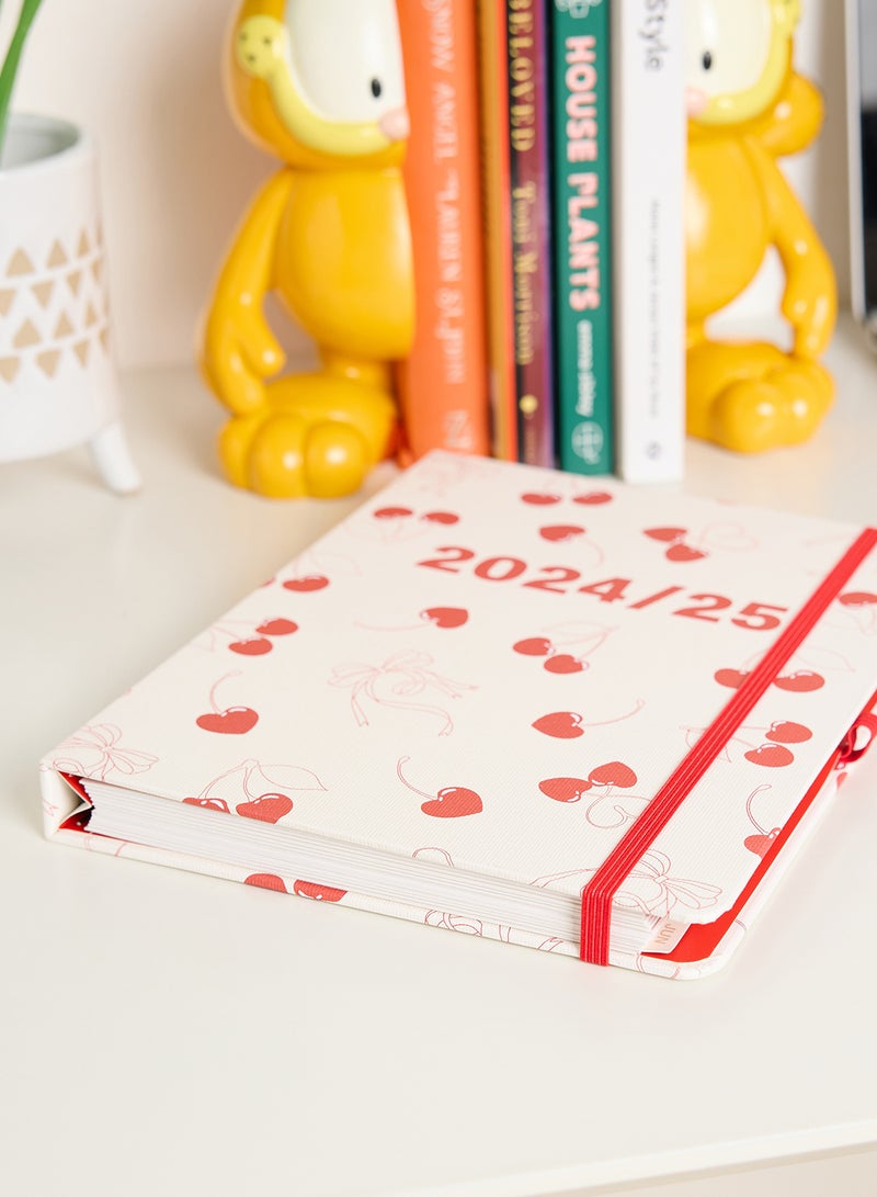 Typo Red Patterned Planner With Pen - Image 3
