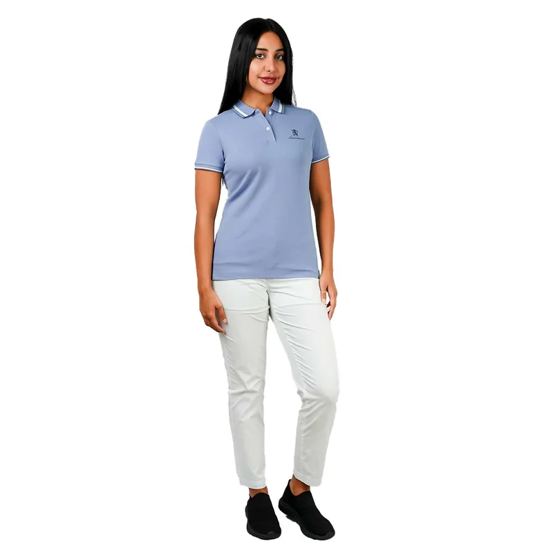 GIORDANO Women's Classic Cotton Pique Polo - Slim Fit, Embroidered Detail