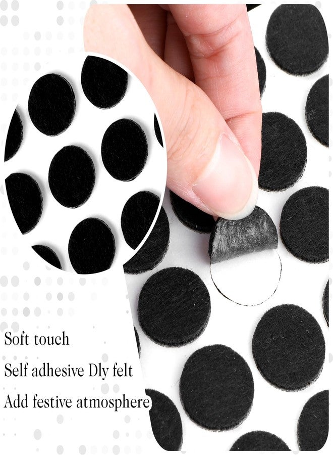 YUXIANLB 200 Pieces Black Adhesive Felt Circles Felt Stickers for Halloween DIY Sewing Projects Costume Craft Die Cut DIY Projects (0.75 Inches/0.5 Inches) - Image 4