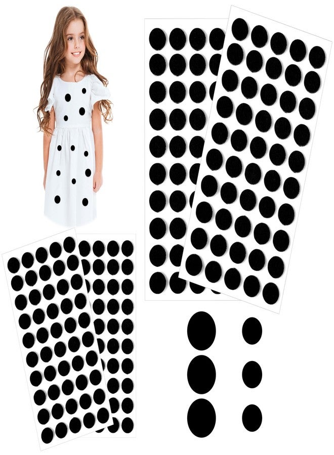 YUXIANLB 200 Pieces Black Adhesive Felt Circles Felt Stickers for Halloween DIY Sewing Projects Costume Craft Die Cut DIY Projects (0.75 Inches/0.5 Inches) - Image 1