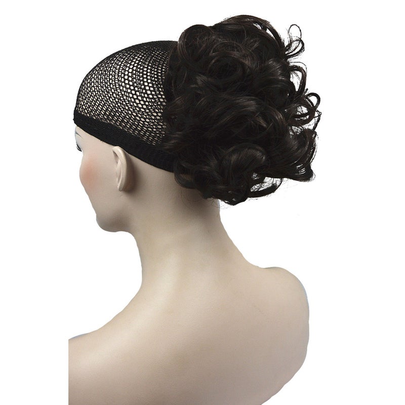 Lydell Short Ponytail Hair Extension Wavy Synthetic Hairpiece with Jaw Claw Dark Brown