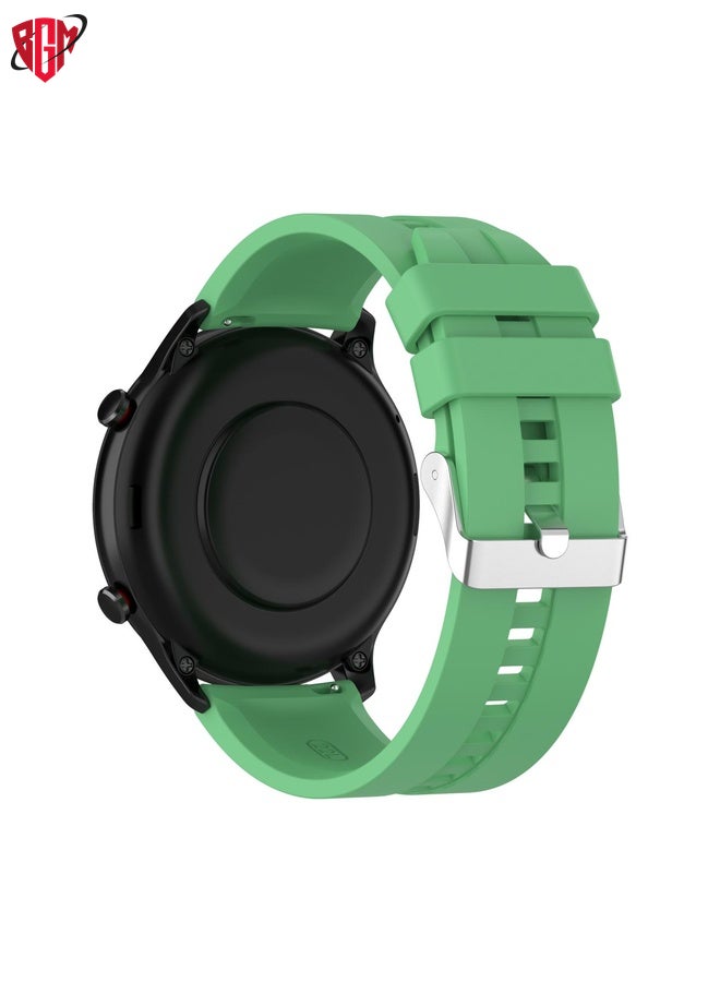 Watch Band Strap For Amazfit GTR 2e / GTR 2 22mm Silicone Watch Band with Silver Buckle(Mint Green)
