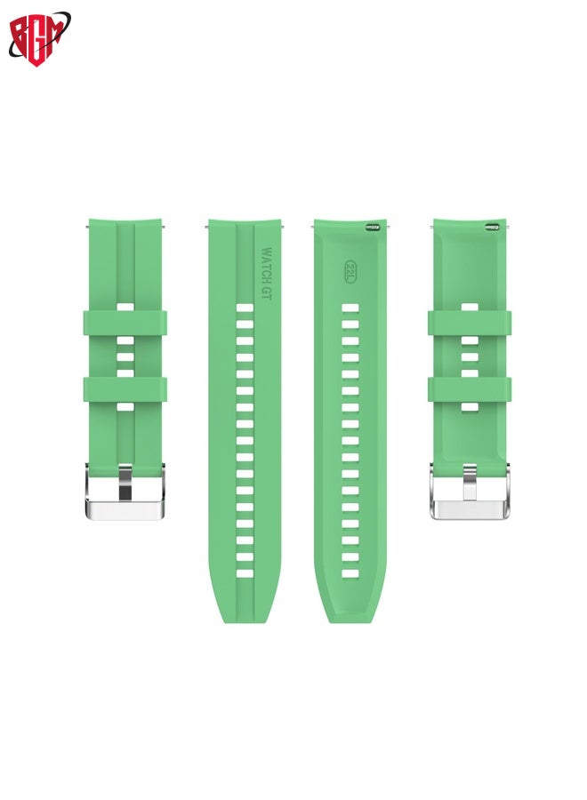 Watch Band Strap For Amazfit GTR 2e / GTR 2 22mm Silicone Watch Band with Silver Buckle(Mint Green)