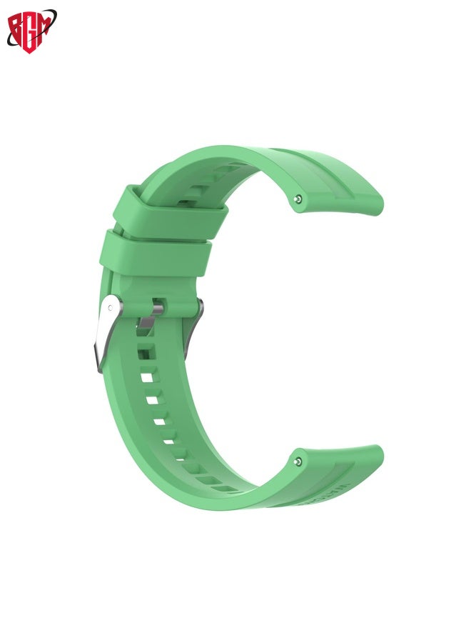 Watch Band Strap For Amazfit GTR 2e / GTR 2 22mm Silicone Watch Band with Silver Buckle(Mint Green)