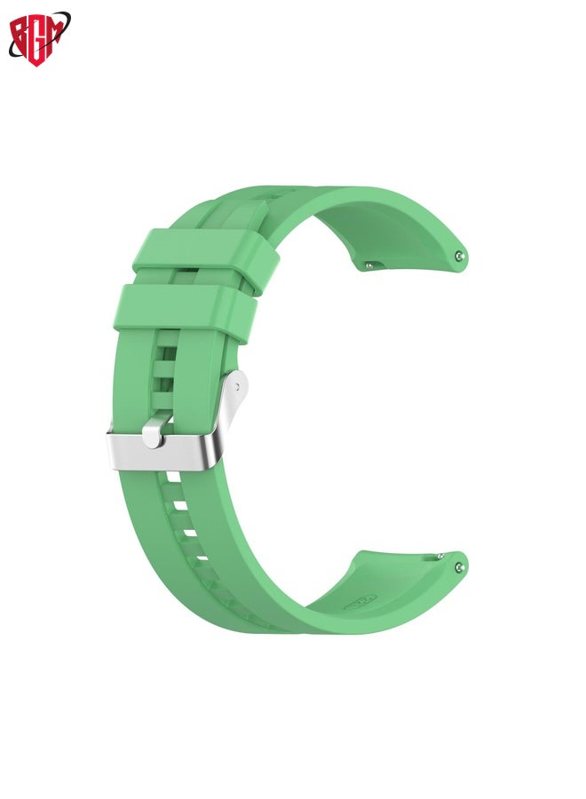 Watch Band Strap For Amazfit GTR 2e / GTR 2 22mm Silicone Watch Band with Silver Buckle(Mint Green)