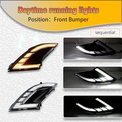 PGTOPONE Switchback White/Amber LED Front Bumper Fog Light DRL Amber Sequential Turn Signal Feature Compatible with Honda Accord 2023-up EX LX EX sport Hybrid EX-L - Image 2