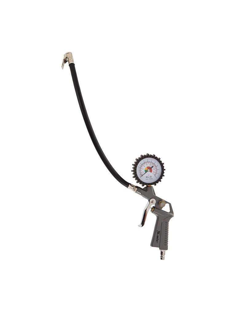 Generic Tyre Pressure Gauge Tire Pressure Gauge Gun Air Tire Inflator Dial Gauge With Flexible Hose For Cars Motorbike  - Image 2