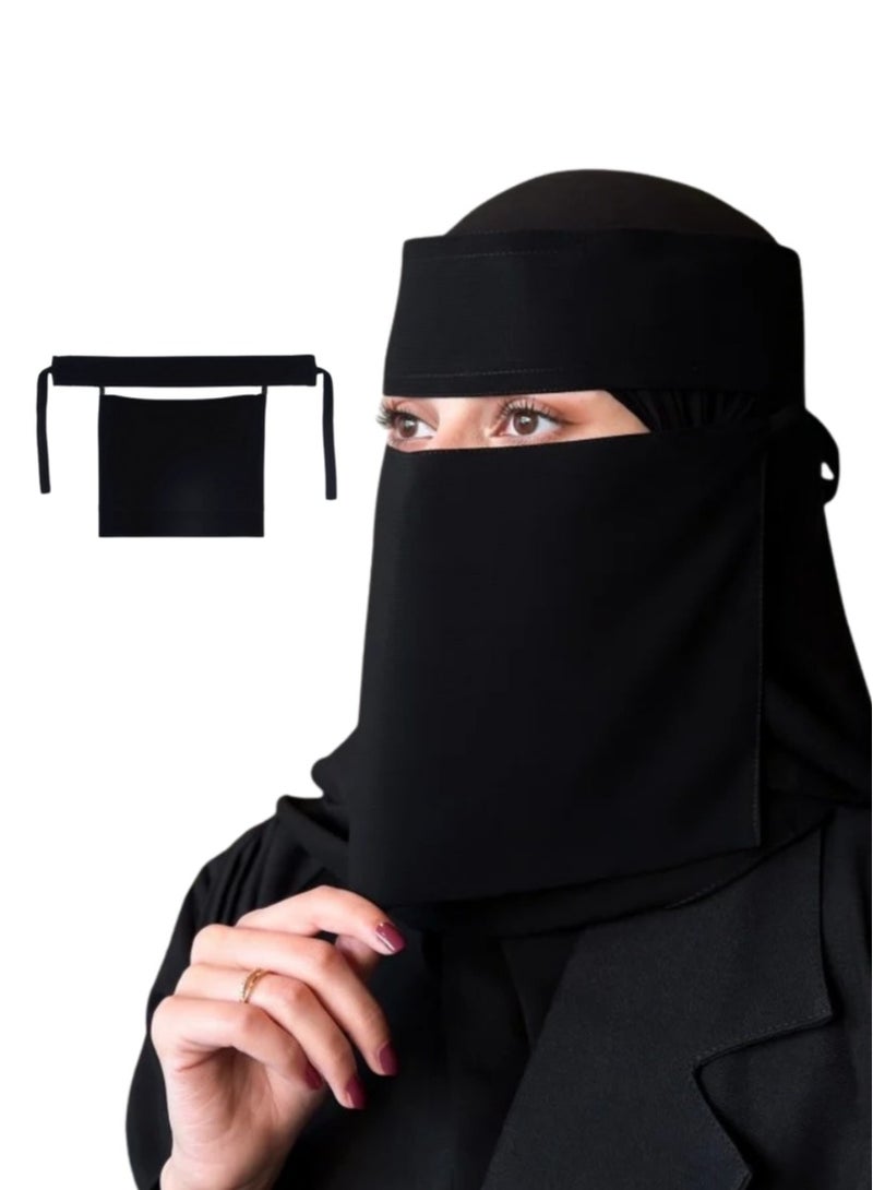 Premium Saudi Niqab | 12 x 8 inches | Comfortable & Airy | Ideal for Modest Attire, Prayers, Travel, Daily Wear