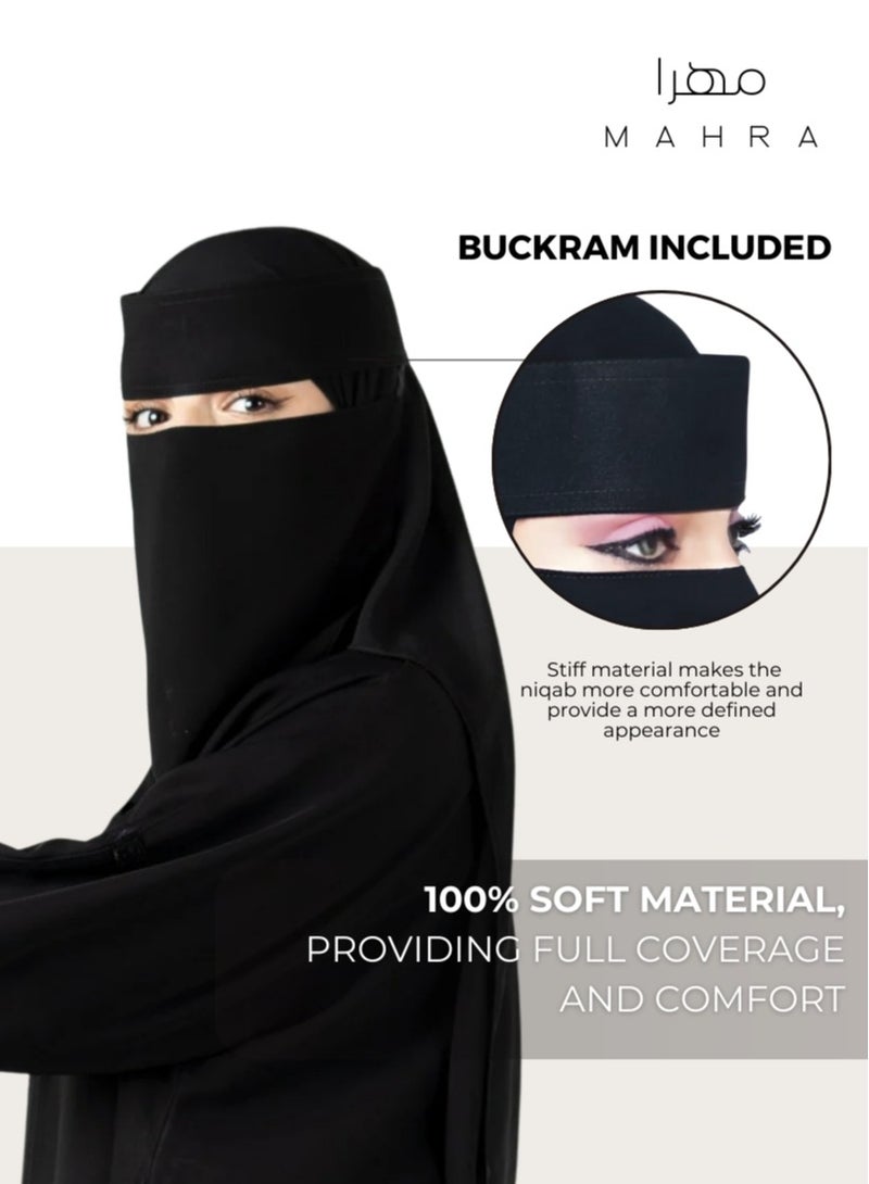 Premium Saudi Niqab | 12 x 8 inches | Comfortable & Airy | Ideal for Modest Attire, Prayers, Travel, Daily Wear