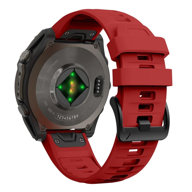 S-TOP For Garmin 20mm Quick Release Solid Color Silicone Watch Band(Red) - Image 2